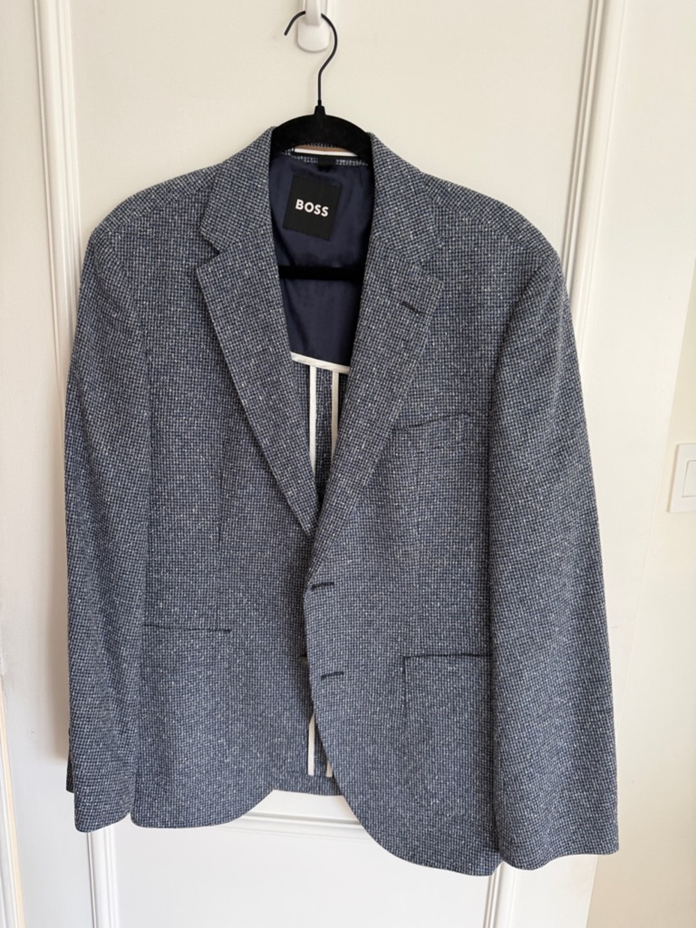 BOSS Men's Grey Textured Two-Button Sport Coat